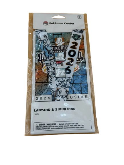 Pokemon Center EUIC 2026 London Exclusive Kanto Lanyard & Pins