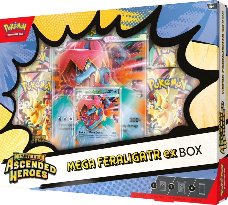 pokémon tcg ascended heroes ex box mega feraligatr ex (Preço Normal)