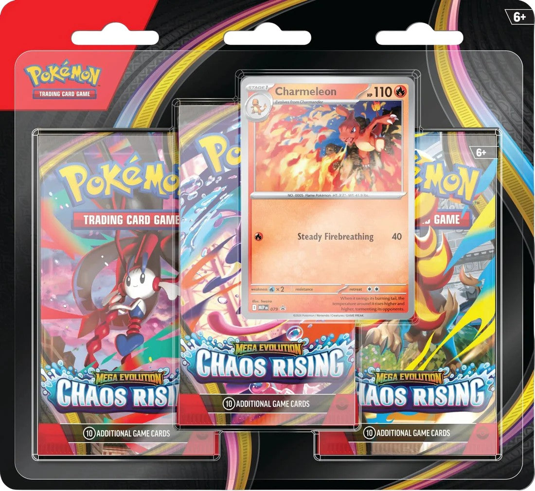 Pokemon TCG Chaos Rising 3 Pack Blister Charmeleon