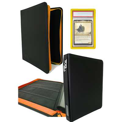 TcgLab Album Premium 4-Pocket - 32 Graded Slab - Leather Black